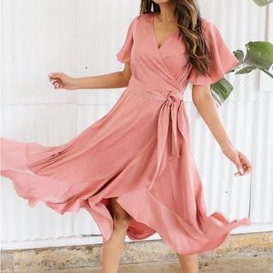 MAGGIE DRESS IN DESERT ROSE